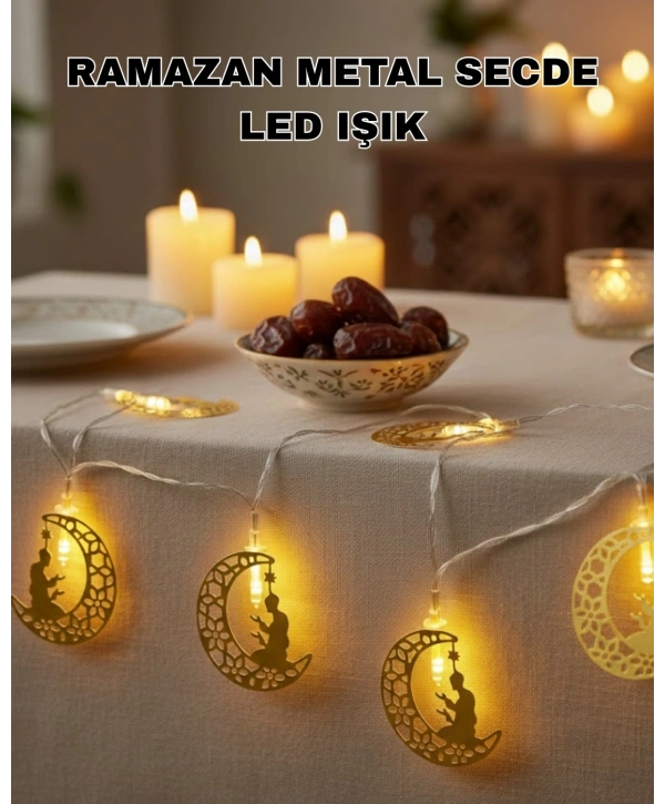 Ramazan Temalı Ay İçinde Secde Eden Adam LED Peri Işığı
