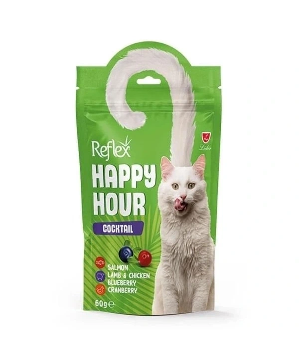 Reflex Happy Hour Cocktail  Somonlu Kuzu Etli ve Tavuk Etli Kedi Ödülü 60 Gr