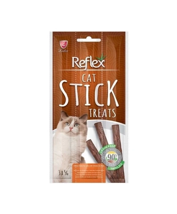 Reflex Ördekli ve Tavuklu Stick Kedi Ödül Maması 3 Adet 5 Gr