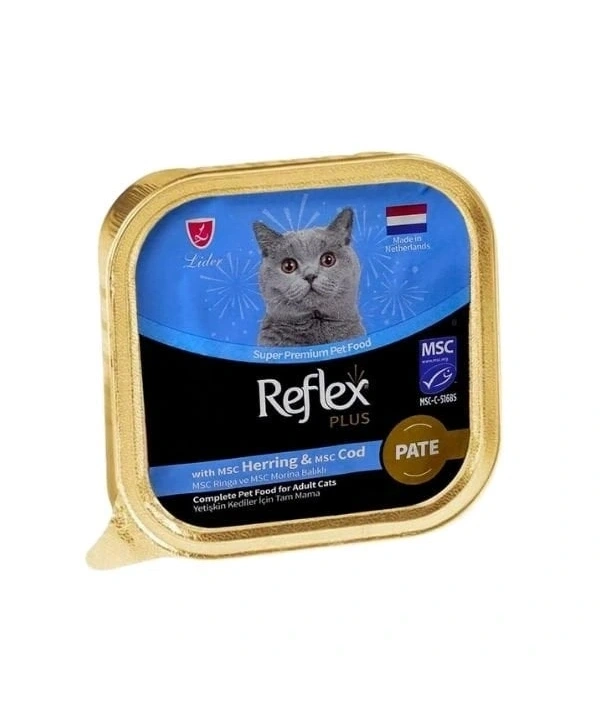 Reflex Plus Pate Ringa ve Morina Balıklı Yetişkin Konserve Kedi Maması 85 Gr