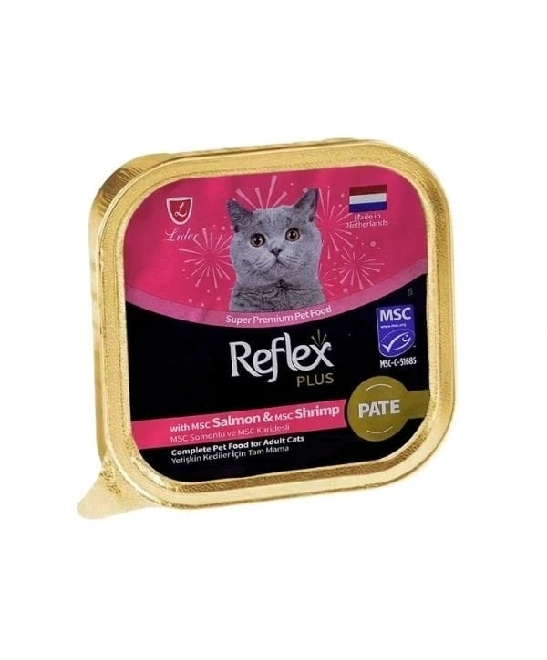 Reflex Plus Pate Somonlu ve Karidesli Yetişkin Konserve Kedi Maması 85 Gr