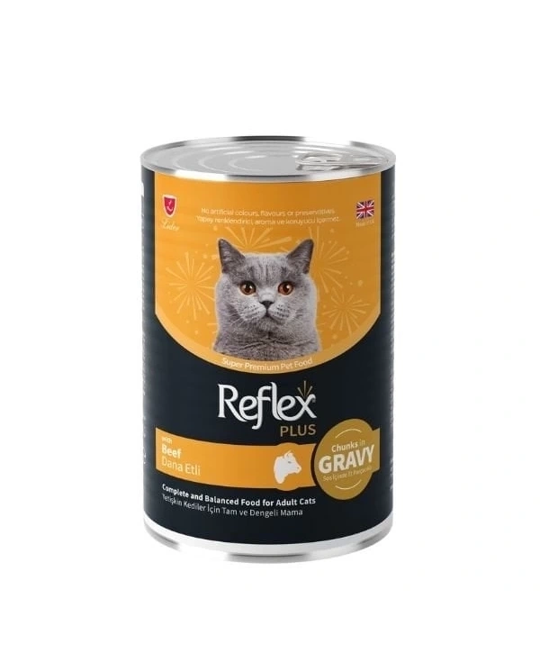 Reflex Plus Sos İçinde Dana Etli Yetişkin Konserve Kedi Maması 400 Gr