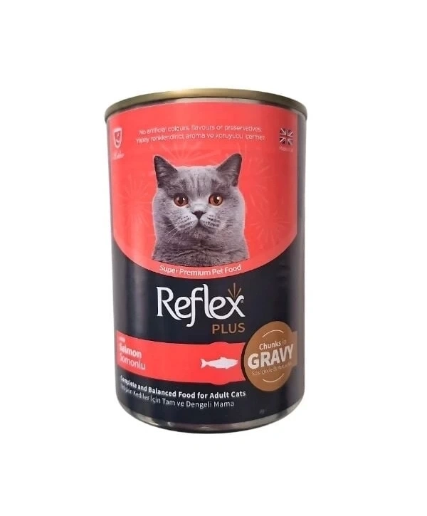 Reflex Plus Sos İçinde Et Parçacıklı Somonlu Yetişkin Konserve Kedi Maması 400 Gr