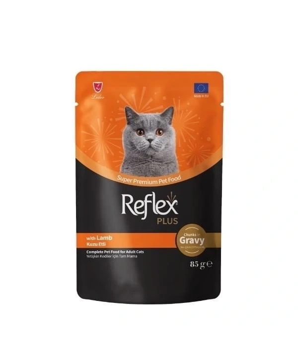 Reflex Plus Sos İçinde Kuzu Etli Pouch Yetişkin Konserve Kedi Maması 85 Gr