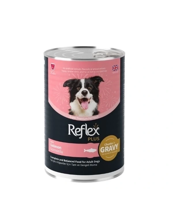 Reflex Plus Sos İçinde Somonlu Yetişkin Konserve Köpek Maması 400 Gr
