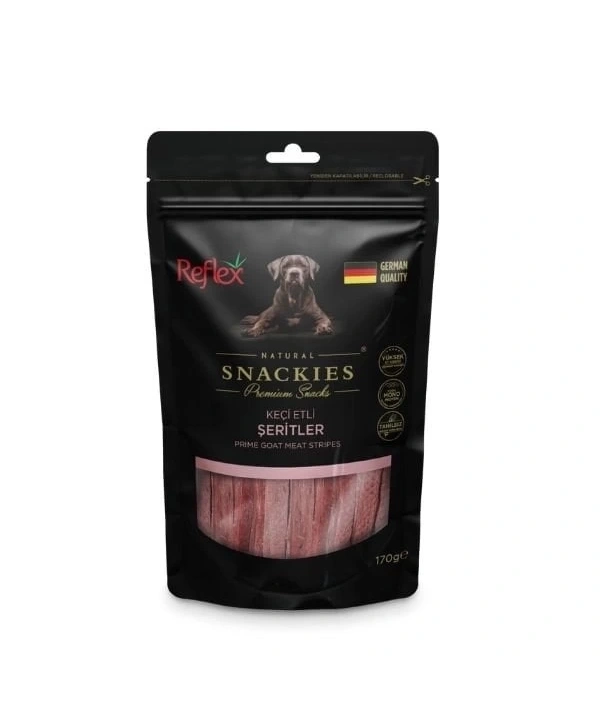 Reflex Snackies Natural Keçi Etli Şerit Tahılsız Köpek Ödül Maması 170 Gr