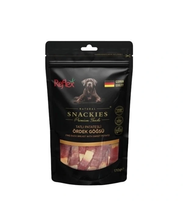 Reflex Snackies Natural Tatlı Patatesli Ördek Göğsü Tahılsız Köpek Ödül Maması 170 Gr