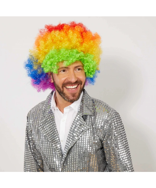 Rengarenk Kıvırcık Afro Bonus Peruk (5047)