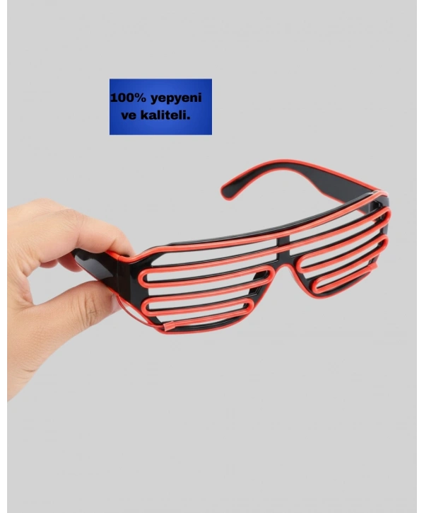 Renkli Işıklı Gözlük Eğlenceli Gece Aksesuarı