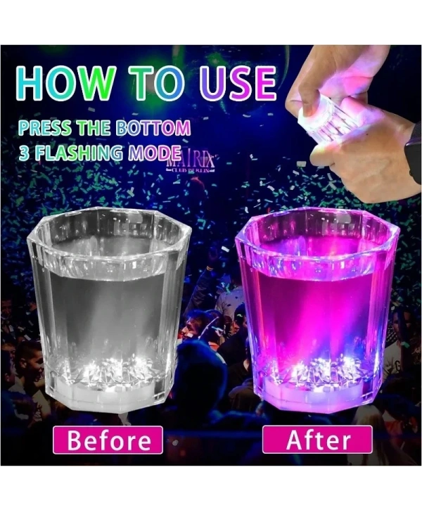 Renkli Led Parlayan Fiber Optik Glow Işıklı Bardak 5,5 x 5,5 cm (5047)