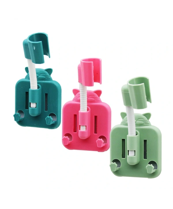 RENKLİ PLASTİK - OTURAN KEDİ FİGÜRLÜ  DUŞ ASKISI  4 YÖN OYNAR BAŞLIK (5047)