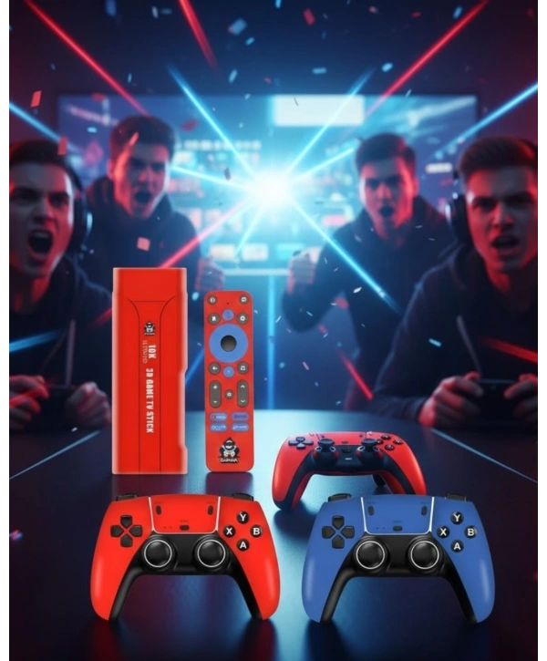Retro Android Game Stick 64GB 10K HD Çift Kişilik Oyun Konsolu