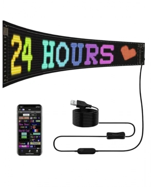 RGB LED Matrix Panel Esnek Yapı Uygulama Kontrollü Kayan Yazı Ekranı