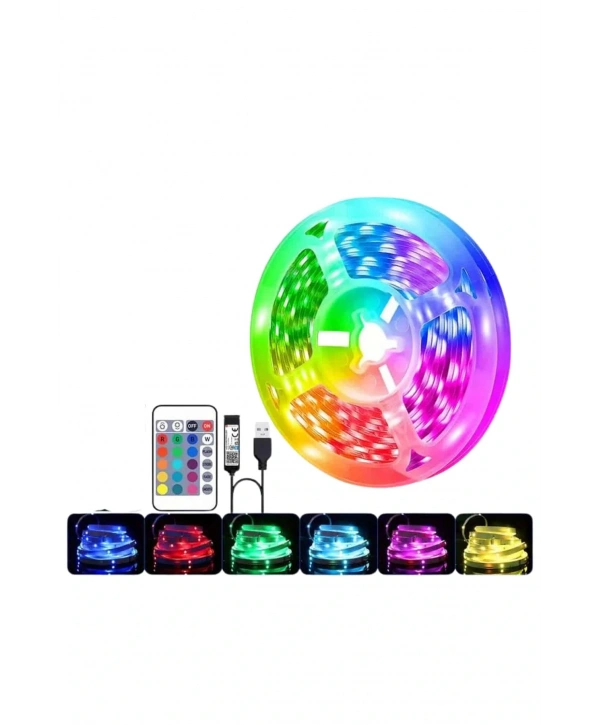 RGB Şerit Led 10 Metre Led Işık Kumanda ile Kontrol RGB