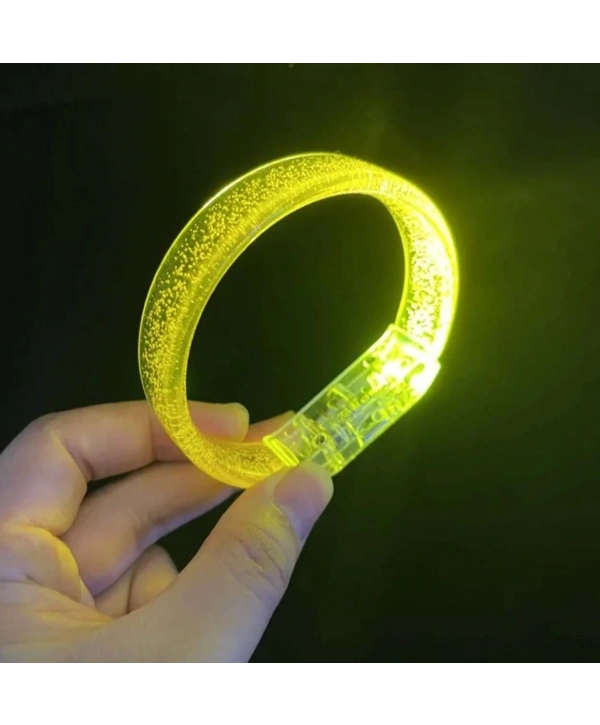 Sarı Led Işıklı Baskı Yapılabilen Pilli Bileklik Bilezik 1,5 cm Genişlik (5047)