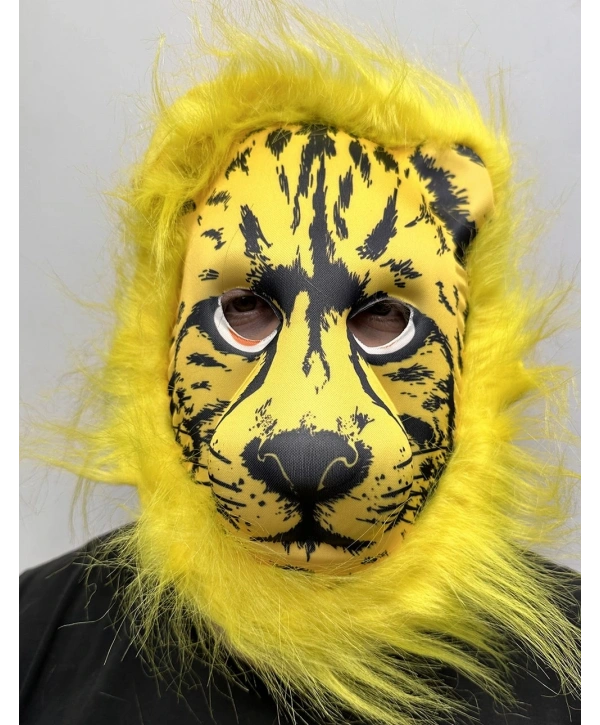Sarı Yeleli Sarı Saçlı Aslan Maskesi Mega Peluş 2 No (5047)