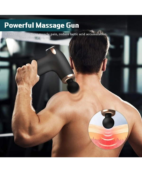 Şarj Edilebilir Küçük Yüz Tabancası Derin Doku Masaj Aleti - 6 Hız Ayarı (5047)