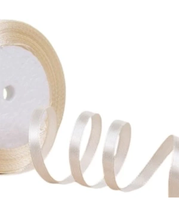 Saten Kurdele 1 Cm 10 Metre Ekru