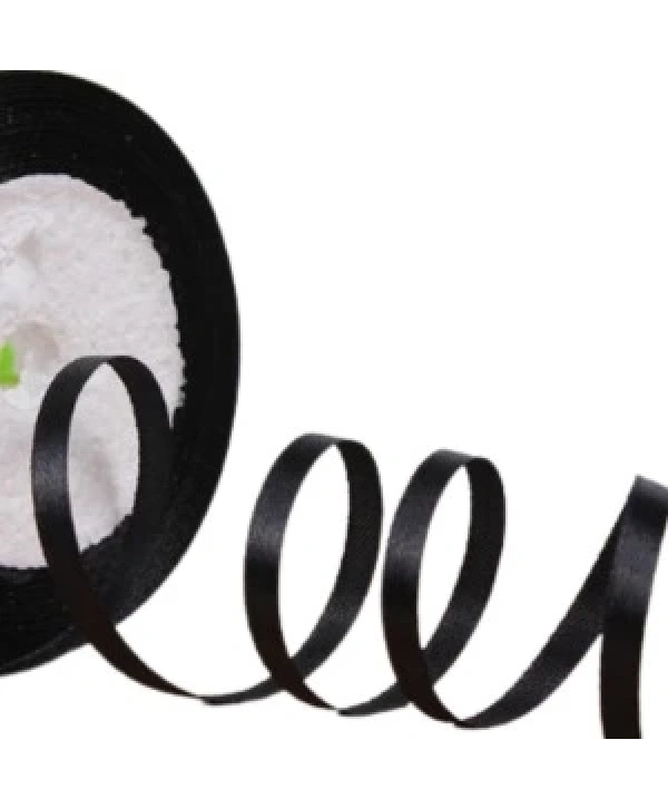 Saten Kurdele 3 Mm Siyah 2 Metre