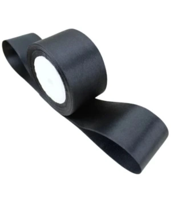 Saten Kurdele 6 Cm Siyah 10 Metre