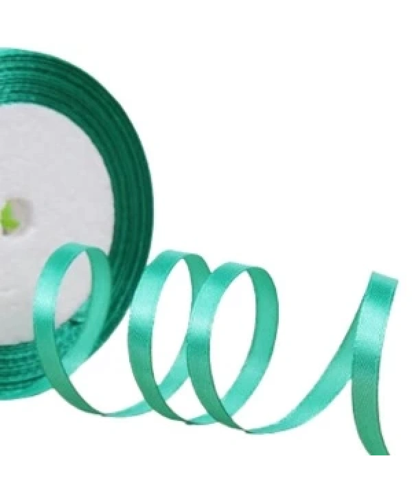 Saten Kurdele 6 Mm Su Yeşili 5 Metre
