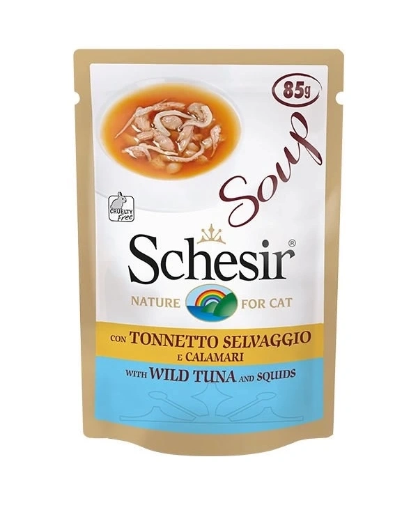 Schesir Doğal Alabalık ve Kalamarlı Kedi Çorbası 85 Gr