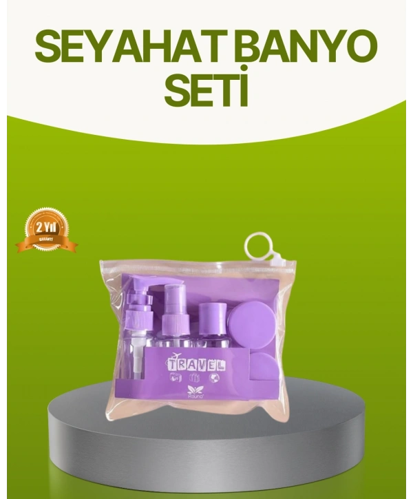 Seyahat Banyo Seti 5 Parça Şeffaf Taşıma Çantalı 30 ml