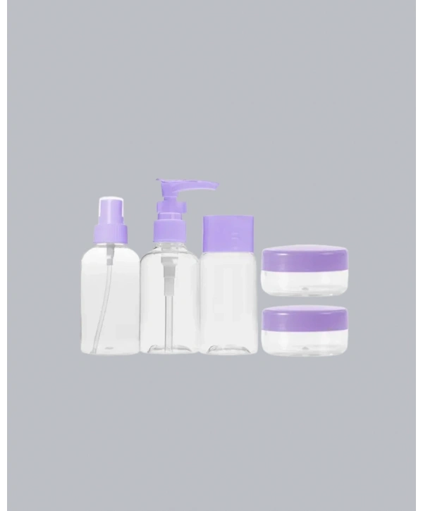 Seyahat Banyo Seti 5 Parça Şeffaf Taşıma Çantalı 30 ml