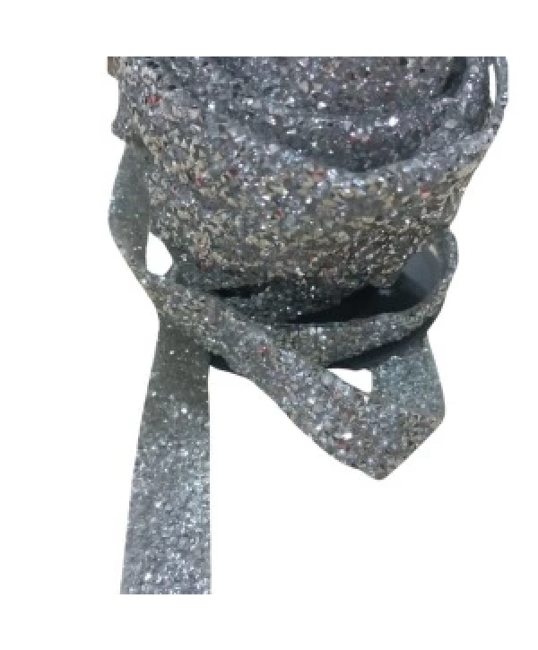 Silikonlu Yapıştırma Taş 1 Cm Gümüş 5 Metre