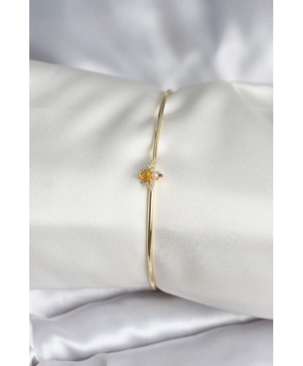 Sinek Figürlü Gold Renk Pirinç Kadın Bileklik