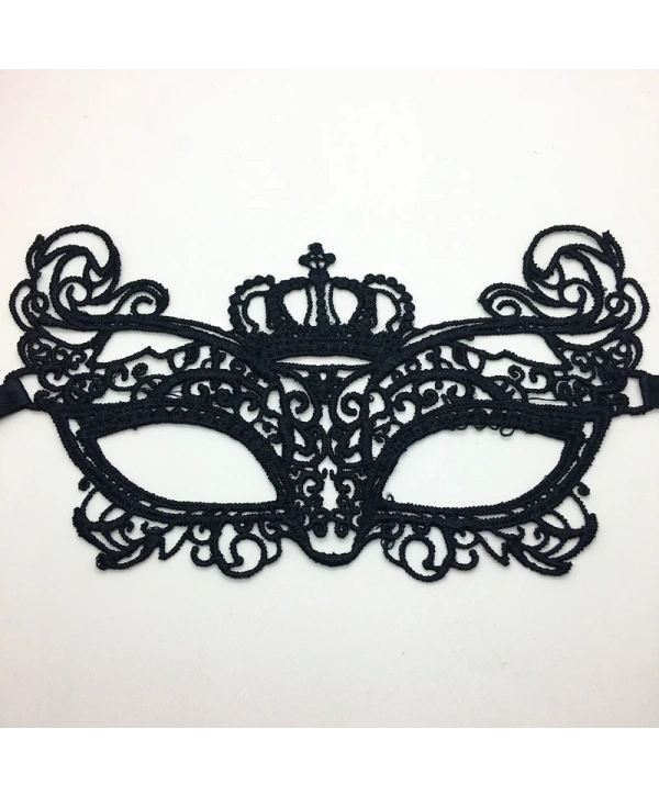Siyah Renk Dantel İşlemeli Örgülü Parti Maskesi Model 6 (5047)