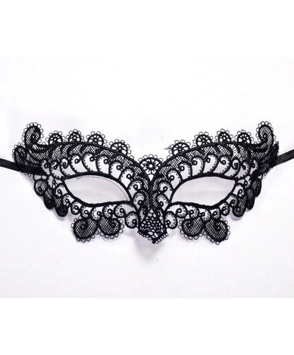 Siyah Renk Halkalı Model Dantelli Parti Balo Göz Maskesi Model 1 (5047)