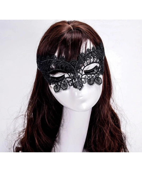 Siyah Renk Halkalı Model Dantelli Parti Balo Göz Maskesi Model 1 (5047)