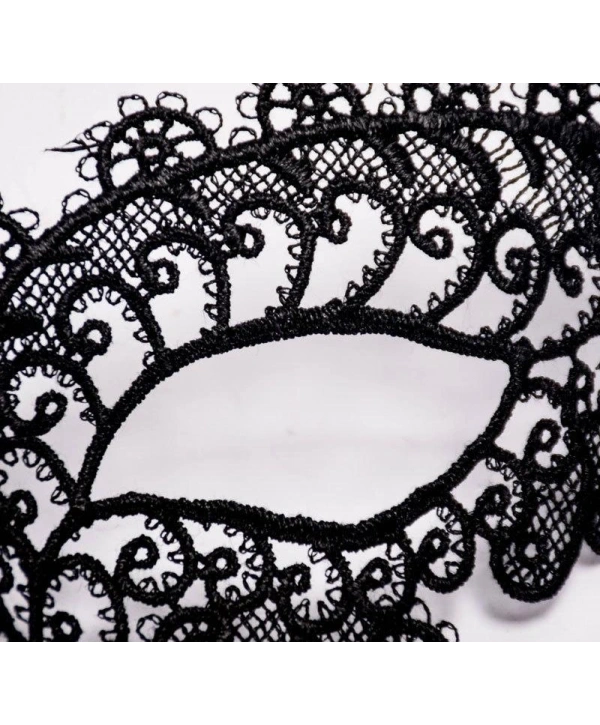 Siyah Renk Halkalı Model Dantelli Parti Balo Göz Maskesi Model 1 (5047)