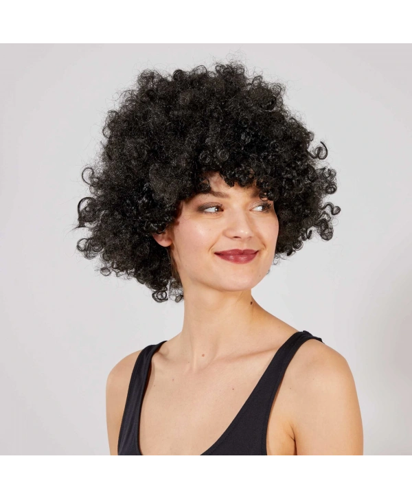 Siyah Renk Kıvırcık Afro Bonus Peruk (5047)