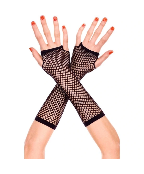 Siyah Renk Uzun File Eldiven - Örgü Eldiven Siyah Renk (5047)