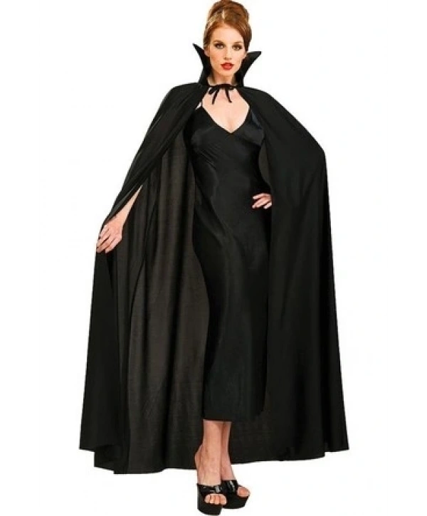 Siyah Renk Yakalı Halloween Pelerini 120 cm (5047)
