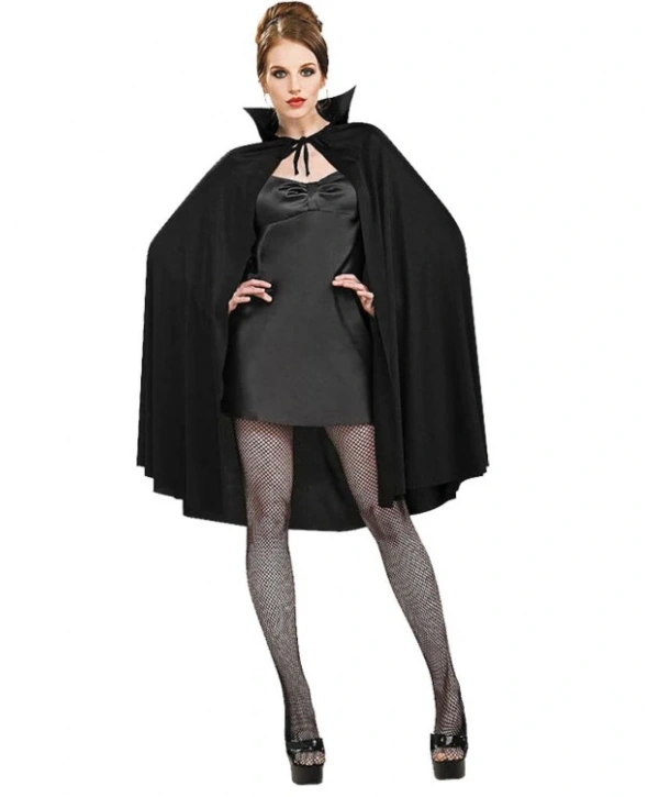 Siyah Renk Yakalı Halloween Pelerini 90 cm (5047)