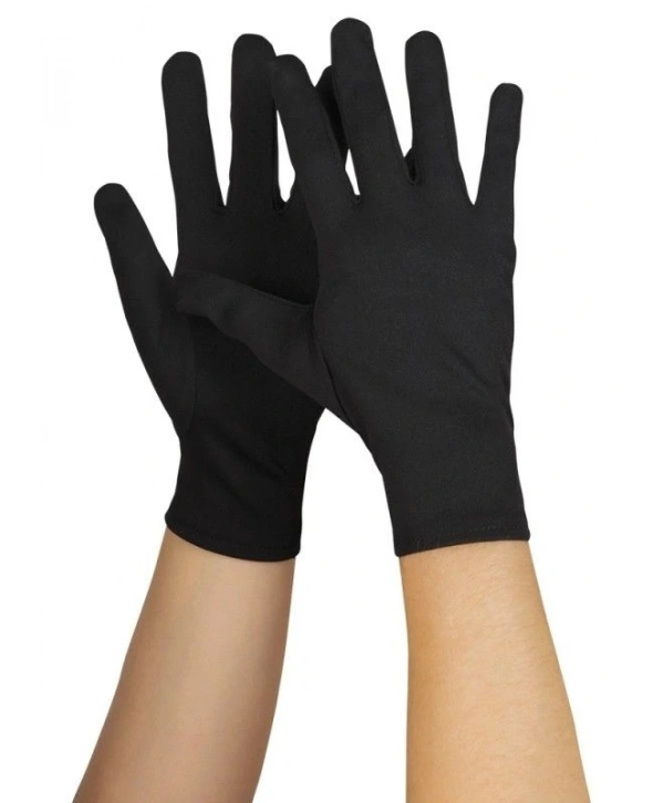 Siyah Renk Yetişkin Boy Likralı Gösteri Eldiveni (5047)