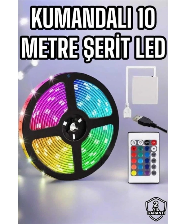 Smart Şerit Led TV Arkası Renkli Kumandalı 10 Metre