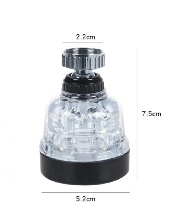 Su Tasarruflu  3 Fonksiyonlu  Oynar  Musluk Başlığı - Şeffaf (5047)