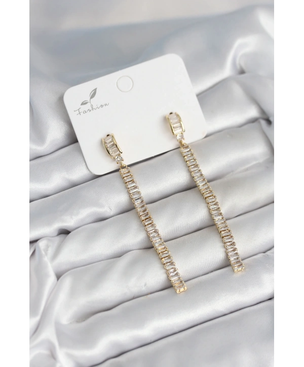 Su Yolu Baget Pirinç Kadın Küpe