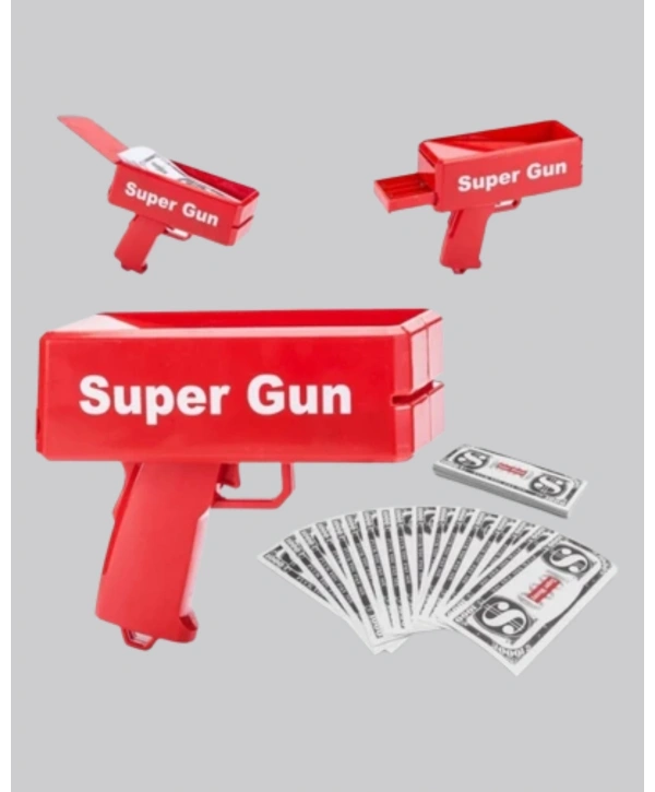 Super Money Gun Para Saçma Tabancası Yüksek Atış Güçlü Kırmızı Model