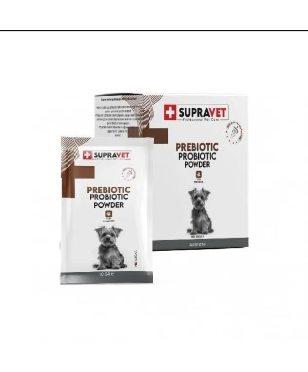 Supravet Bağışıklık Güçlendirici Köpekler için Toz Probiyotik ve Prebiyotik Takviyesi 1,5 Gr