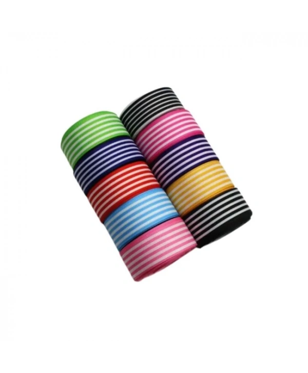 Tafta Çizgi Desen Kurdele 25 Mm Pudra 2 Metre