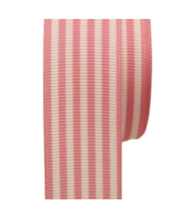 Tafta Çizgi Desen Kurdele 25 Mm Pudra 5 Metre