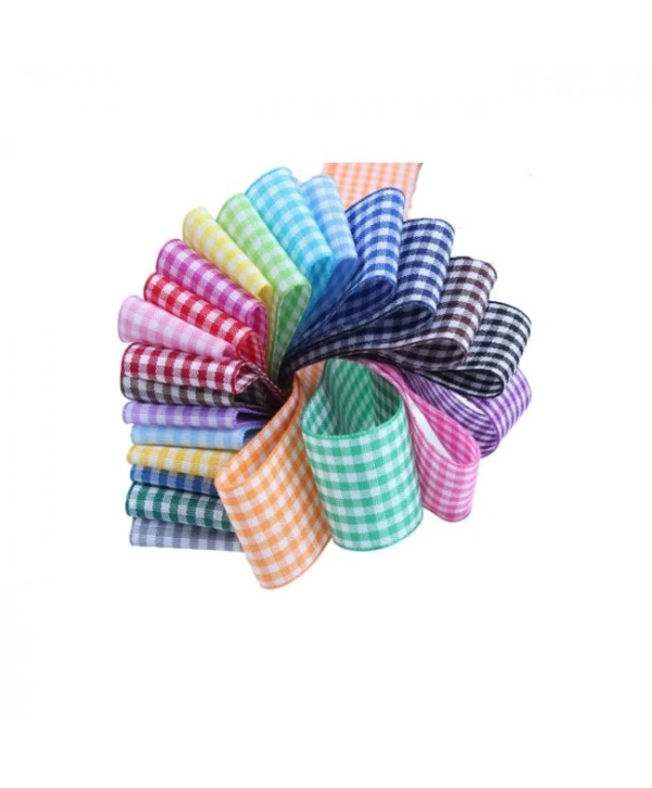 Tafta Ekoseli Kurdele 25 Mm Mint 1 Metre