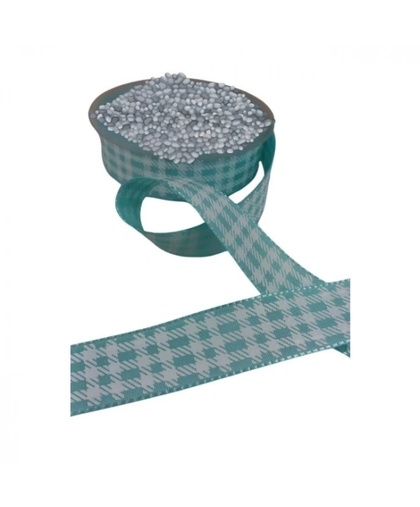 Tafta Ekoseli Kurdele 25 Mm Mint 2 Metre