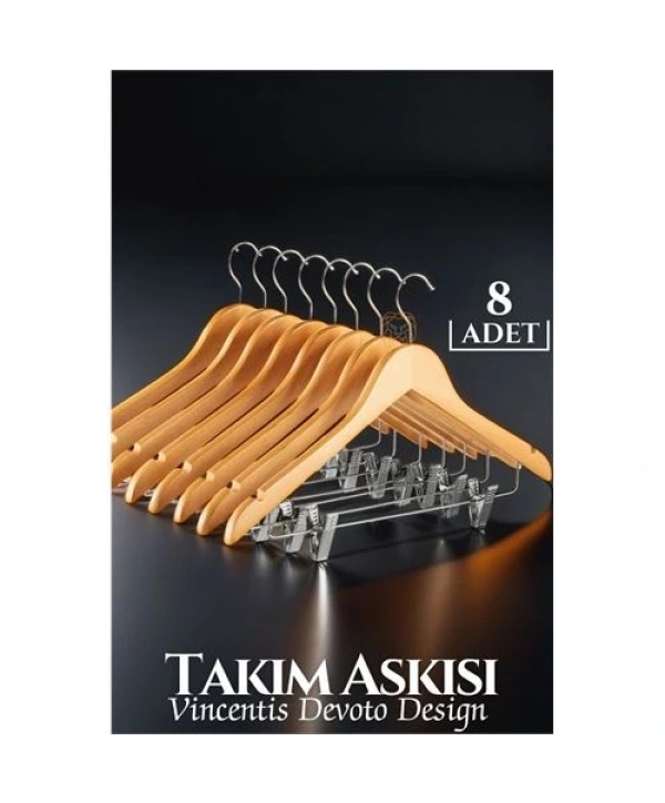 Takım Askısı Ceket Etek Pantolon Kıskaçlı 8 Adet Vincentis Devoto Design
