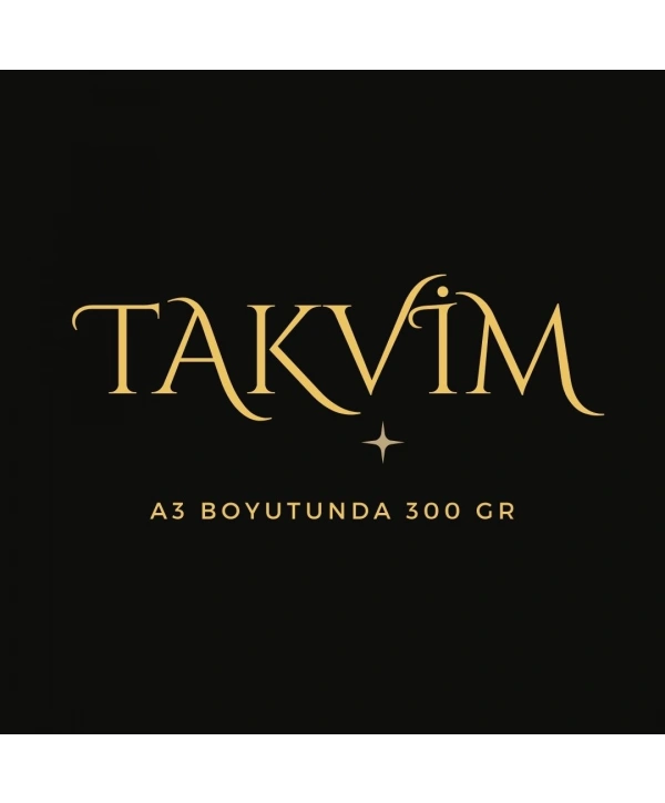 Takvim 2026 Premium A3 300 Gr Dijital Baskı Siyah Yeşil